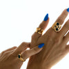 Wholesale Minimalist Open Arc Ring Titanium Steel Gold Plated Geometric Women's Jewelry