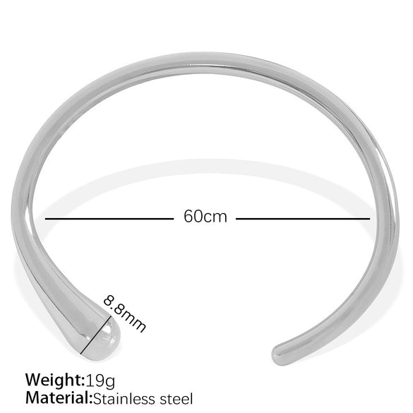 Wholesale Minimalist Open Water Drop 316L Stainless Steel Handmade Electroplated Bracelet For Women