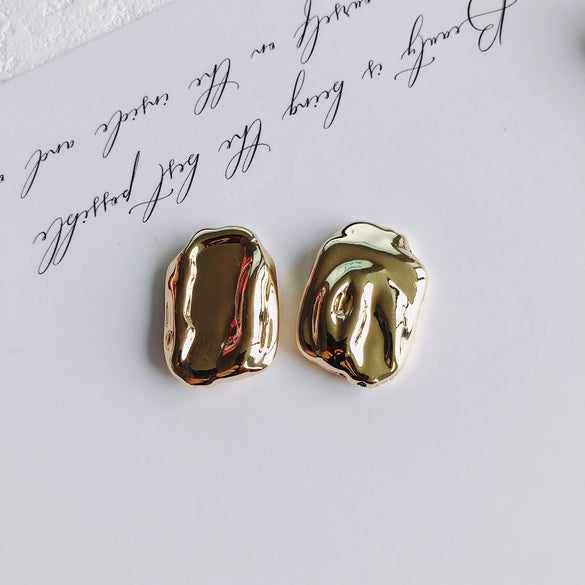 Wholesale Minimalist Plastic And Resin Irregular Shaped Straight Hole Beads Electroplated Handmade Jewelry Accessories