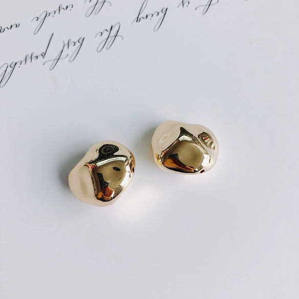 Wholesale Minimalist Plastic And Resin Irregular Shaped Straight Hole Beads Electroplated Handmade Jewelry Accessories