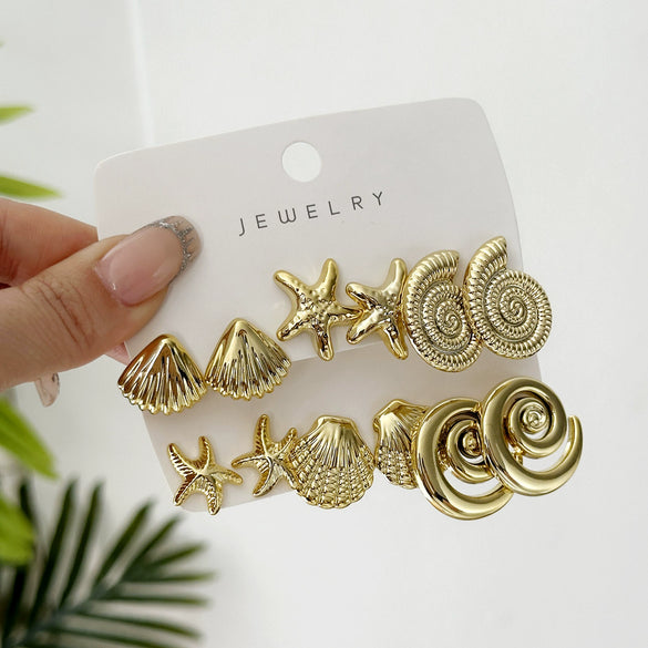 Wholesale Minimalist Plastic Animal Zodiac Electroplated Earrings Set For Women