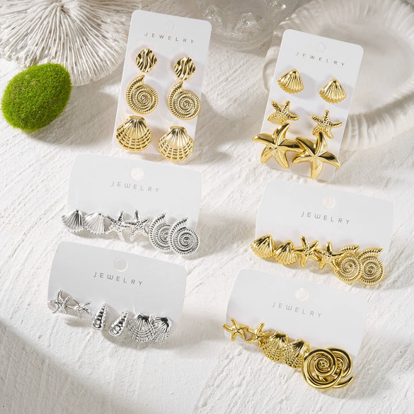 Wholesale Minimalist Plastic Animal Zodiac Electroplated Earrings Set For Women