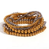Wholesale Minimalist Retro Geometric Stainless Steel Elastic Beads Electroplating Waterproof Unisex Bracelet Jewelry