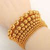 Wholesale Minimalist Retro Geometric Stainless Steel Elastic Beads Electroplating Waterproof Unisex Bracelet Jewelry