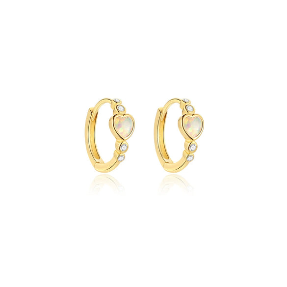 Wholesale Minimalist S925 Sterling Silver Round Zircon Inlaid Electroplated Love Aobao Earring