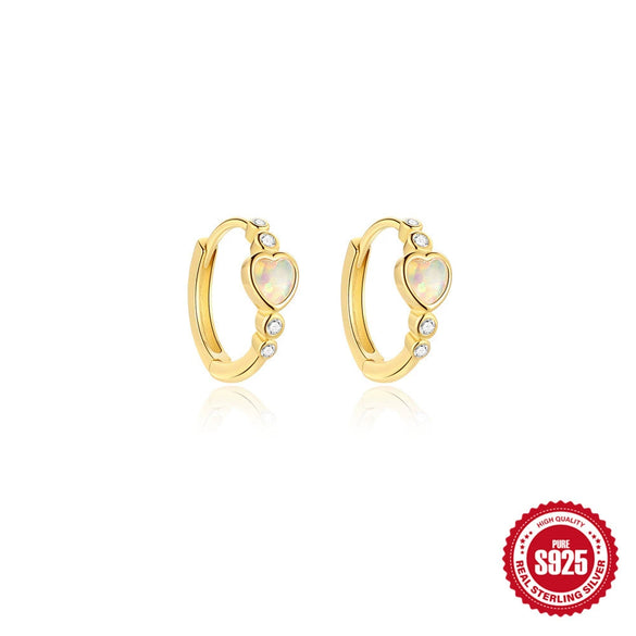 Wholesale Minimalist S925 Sterling Silver Round Zircon Inlaid Electroplated Love Aobao Earring