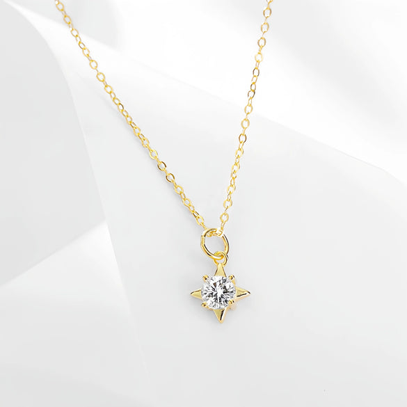 Wholesale Minimalist S925 Sterling Silver Star Shape Necklace For Women