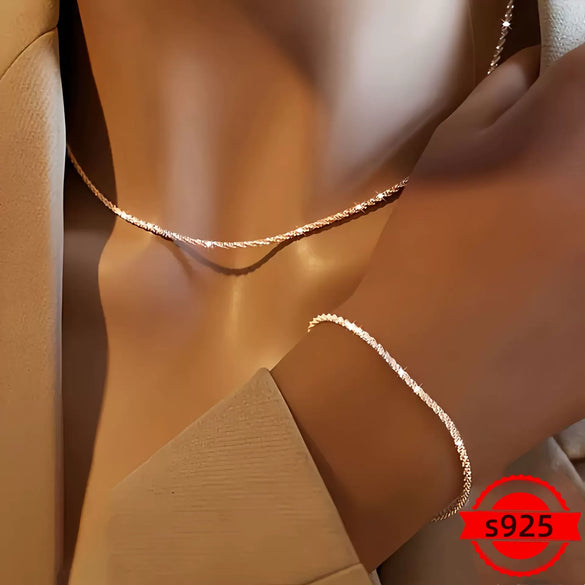 Wholesale Minimalist 925 Silver Cauliflower Snowflake Chain Necklace And Bracelet With Electroplating For Women
