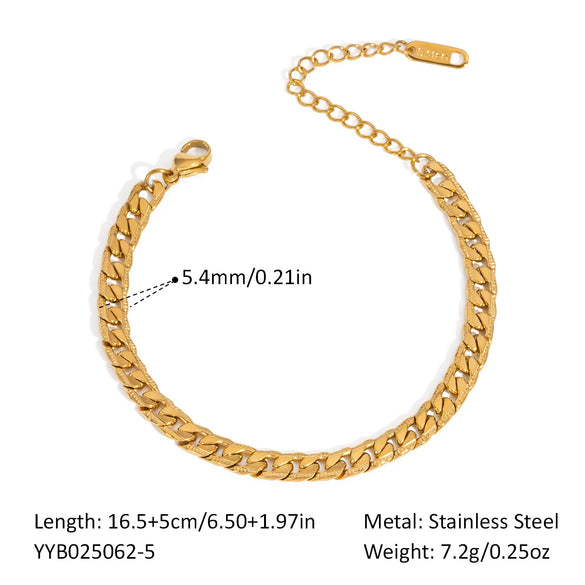 Wholesale Minimalist Simple Basic Titanium Steel Gold Plated Waterproof Jewelry With Geometric Horse Whip Chain Necklace And Bracelet