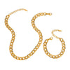 Wholesale Minimalist Simple Basic Titanium Steel Gold Plated Waterproof Jewelry With Geometric Horse Whip Chain Necklace And Bracelet