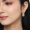 Wholesale Minimalist Simple Versatile Geometric Rectangular Stainless Steel Electroplated Earrings For Women