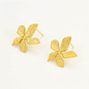 Wholesale Minimalist Small Flower Stainless Steel And 18K Gold Electroplated Earrings For Women