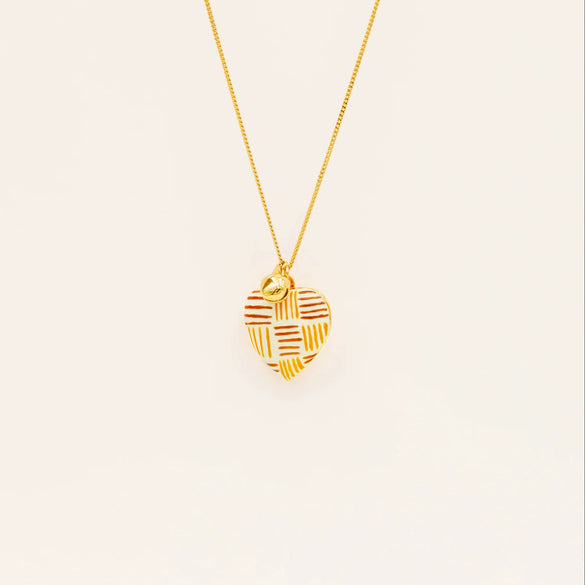 Wholesale Minimalist Stainless Steel And Copper Heart Shape Openable Photo Album Necklace 18K Real Gold Plated