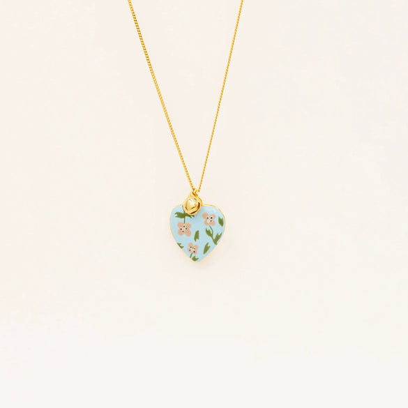 Wholesale Minimalist Stainless Steel And Copper Heart Shape Openable Photo Album Necklace 18K Real Gold Plated