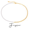 Wholesale Minimalist Stainless Steel And Titanium Steel Electroplated Pearl Necklace