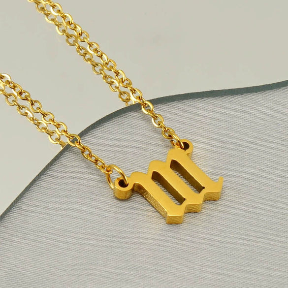 Wholesale Minimalist Stainless Steel And Titanium Steel Necklace With Letters Numbers Text Pattern And Cross Chain Electroplated