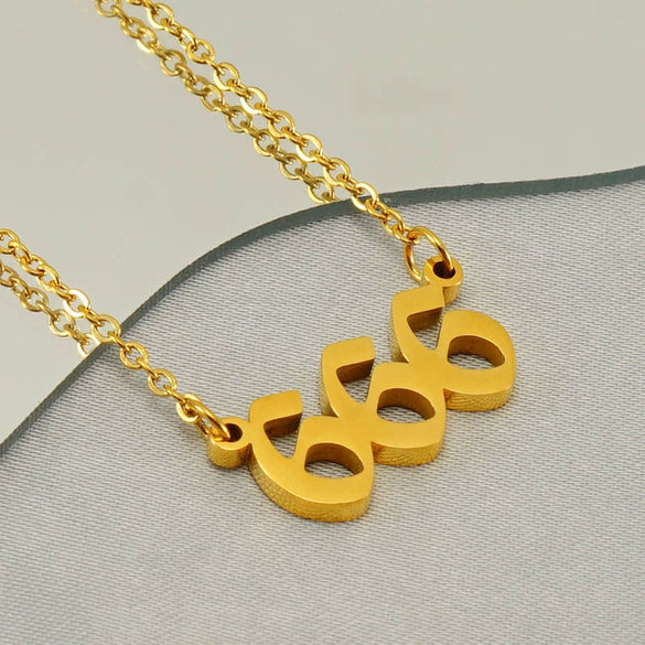 Wholesale Minimalist Stainless Steel And Titanium Steel Necklace With Letters Numbers Text Pattern And Cross Chain Electroplated