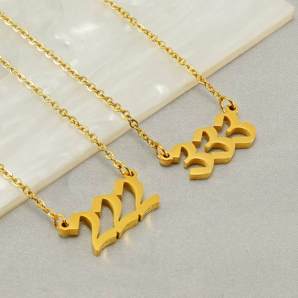 Wholesale Minimalist Stainless Steel And Titanium Steel Necklace With Letters Numbers Text Pattern And Cross Chain Electroplated