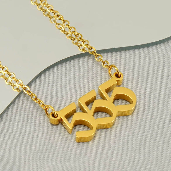 Wholesale Minimalist Stainless Steel And Titanium Steel Necklace With Letters Numbers Text Pattern And Cross Chain Electroplated