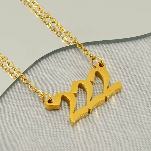 Wholesale Minimalist Stainless Steel And Titanium Steel Necklace With Letters Numbers Text Pattern And Cross Chain Electroplated