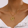 Wholesale Minimalist Stainless Steel Geometric Hammered Spiral Sun Pendant Necklace With 18K Gold Electroplated Design For Women