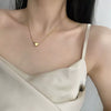 Wholesale Minimalist Stainless Steel Geometric Heart Pendant Necklace Handmade O Word Chain Unisex