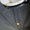 Wholesale Minimalist Stainless Steel Geometric Heart Pendant Necklace Handmade O Word Chain Unisex