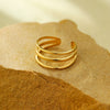Wholesale Minimalist Stainless Steel Geometric Opening Adjustable Nonfading Ring Jewelry With Electroplating