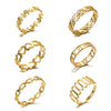 Wholesale Minimalist Stainless Steel Hollow Heart Shape Geometric Unisex Ring With Electroplating