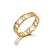 Wholesale Minimalist Stainless Steel Hollow Heart Shape Geometric Unisex Ring With Electroplating