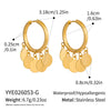 Wholesale Minimalist Stainless Steel Round Slice Pendant Earrings With Pvd Furnace Vacuum Real Gold Plating For Women