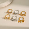Wholesale Minimalist Stainless Steel Round Slice Pendant Earrings With Pvd Furnace Vacuum Real Gold Plating For Women
