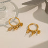 Wholesale Minimalist Stainless Steel Round Slice Pendant Earrings With Pvd Furnace Vacuum Real Gold Plating For Women