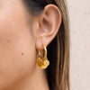 Wholesale Minimalist Stainless Steel Round Slice Pendant Earrings With Pvd Furnace Vacuum Real Gold Plating For Women