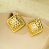 Wholesale Minimalist Stainless Steel Square Earrings With Electroplating For Women