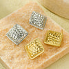 Wholesale Minimalist Stainless Steel Square Earrings With Electroplating For Women