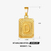 Wholesale Minimalist Stainless Steel Square Letter Pendant Necklace Accessories