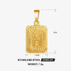 Wholesale Minimalist Stainless Steel Square Letter Pendant Necklace Accessories