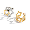 Wholesale Minimalist Stainless Steel Star Shaped Open Ring With Vacuum Real Gold Plating For Women High End Jewelry