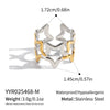 Wholesale Minimalist Stainless Steel Star Shaped Open Ring With Vacuum Real Gold Plating For Women High End Jewelry