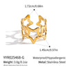Wholesale Minimalist Stainless Steel Star Shaped Open Ring With Vacuum Real Gold Plating For Women High End Jewelry