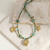 Wholesale Minimalist Star Shaped Pendant Clavicle Chain Necklace With Czech Beads Optimized Turquoise And Titanium Steel Electroplated