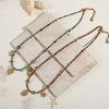Wholesale Minimalist Star Shaped Pendant Clavicle Chain Necklace With Czech Beads Optimized Turquoise And Titanium Steel Electroplated