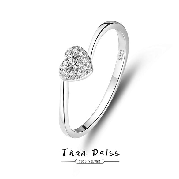 Wholesale Minimalist 925 Sterling Silver Heartshaped Ring Electroplated For Women