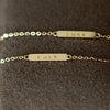 Wholesale Minimalist Sterling Silver Women's Bracelet With English Letters 14K Gold Plated
