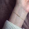 Wholesale Minimalist Sterling Silver Women's Bracelet With English Letters 14K Gold Plated