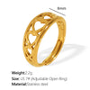 Wholesale Minimalist Style Geometric Line Ring 316L Stainless Steel Electroplated Women's