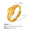 Wholesale Minimalist Style Geometric Line Ring 316L Stainless Steel Electroplated Women's