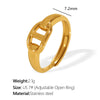 Wholesale Minimalist Style Geometric Line Ring 316L Stainless Steel Electroplated Women's
