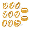 Wholesale Minimalist Style Geometric Line Ring 316L Stainless Steel Electroplated Women's